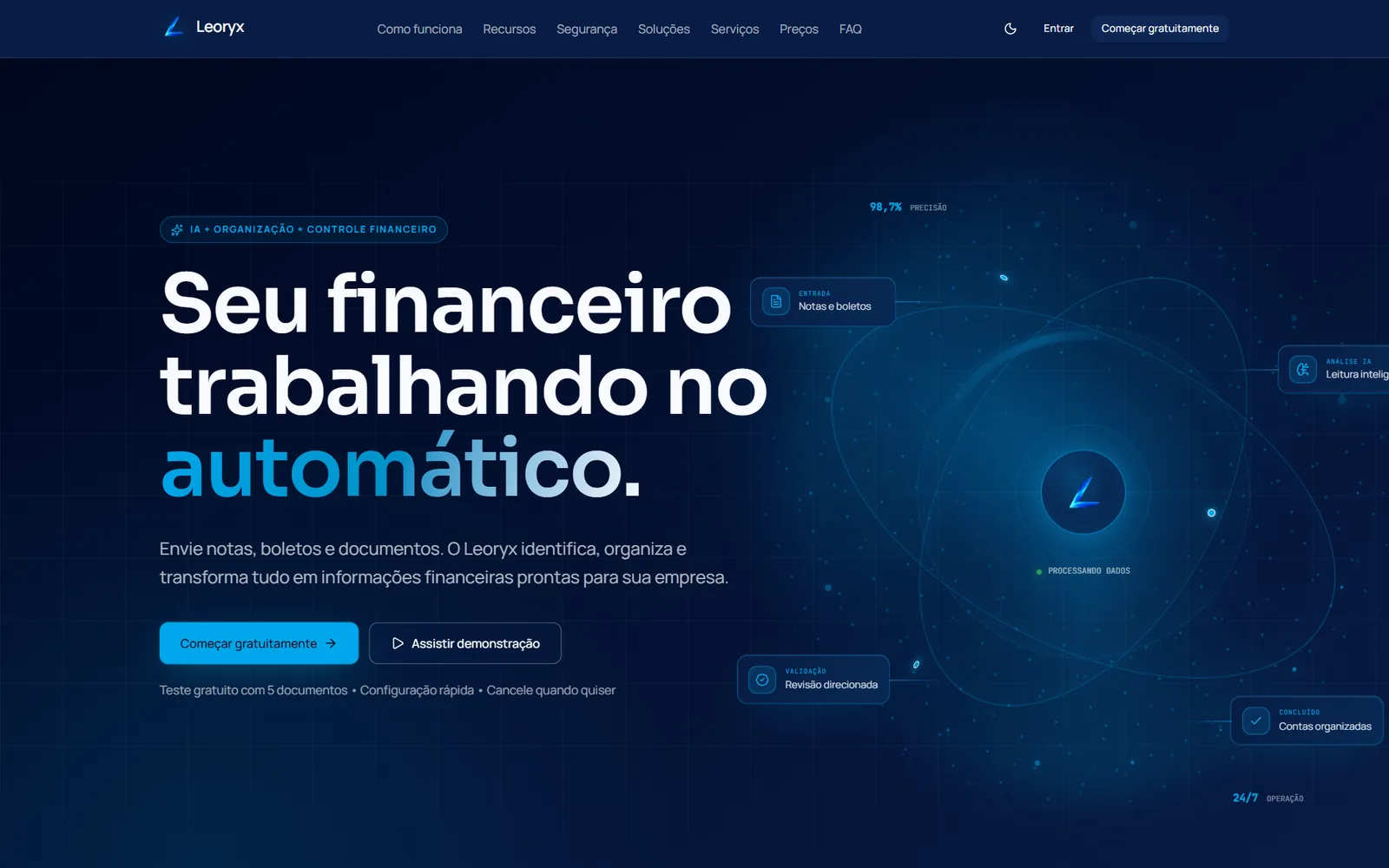 Plataforma Leoryx — SaaS financeiro